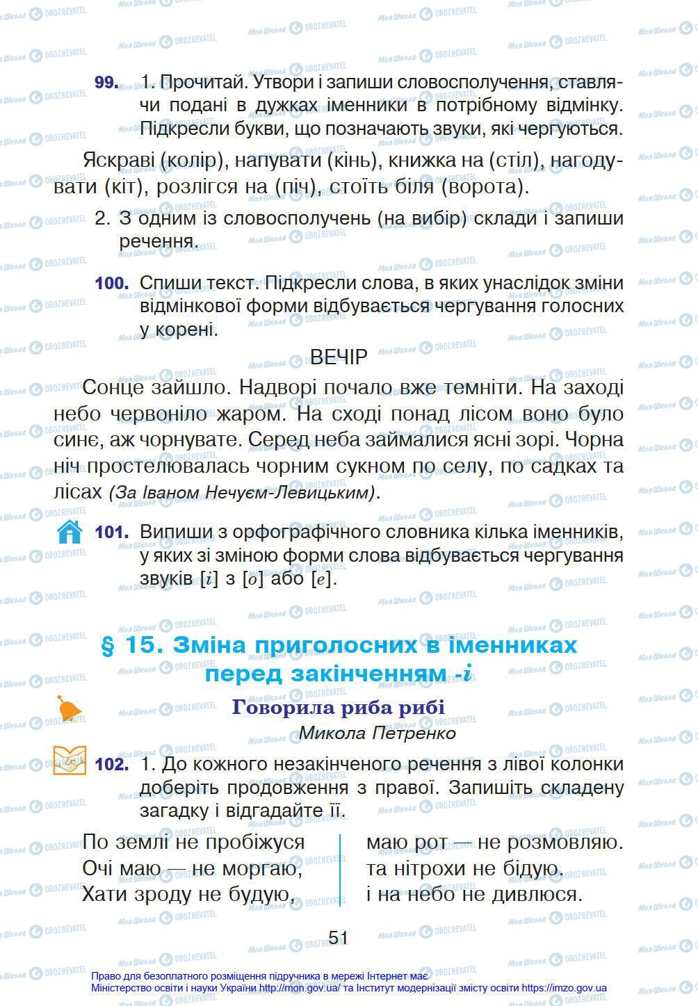 Підручники Українська мова 4 клас сторінка 51