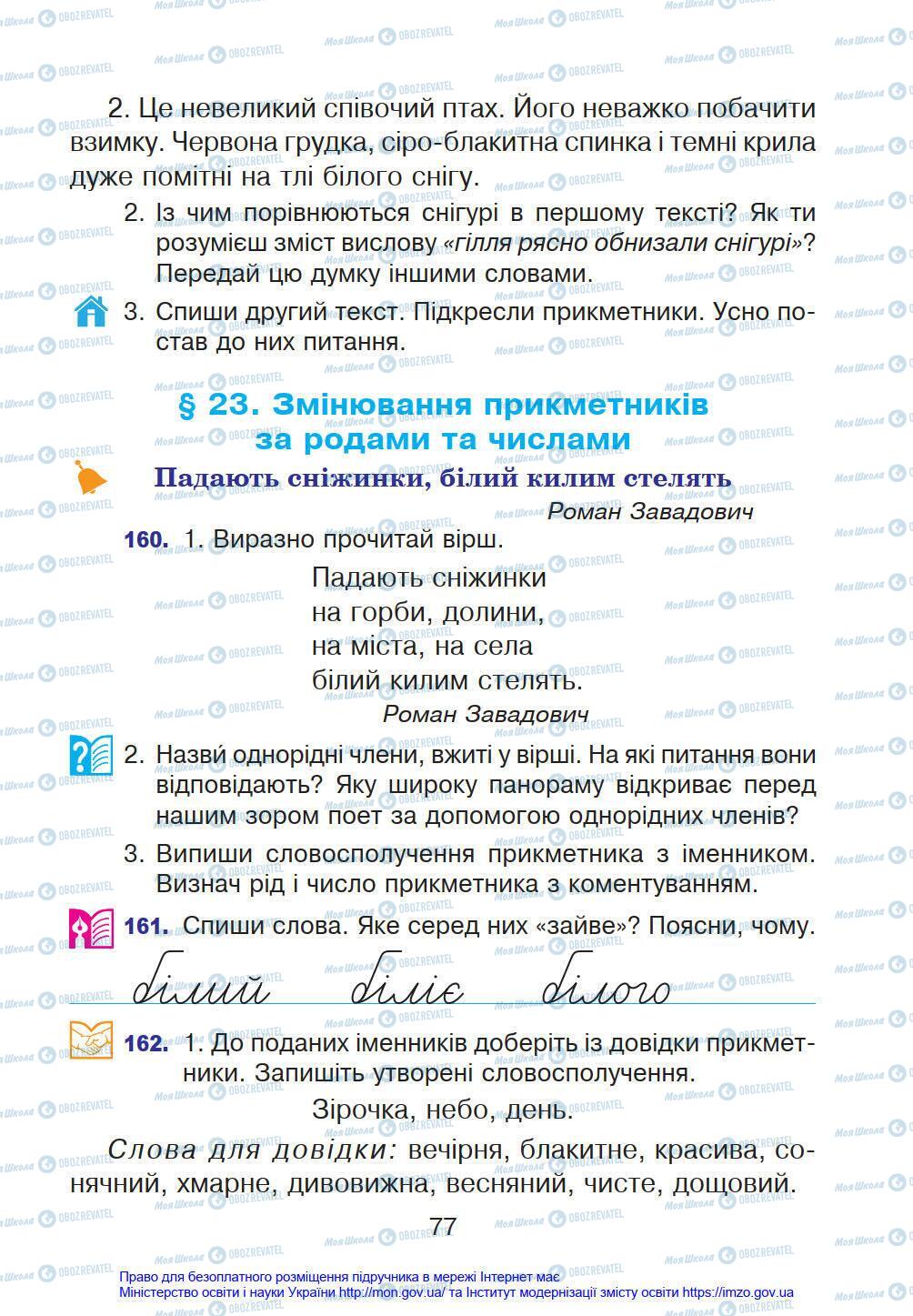 Підручники Українська мова 4 клас сторінка 77
