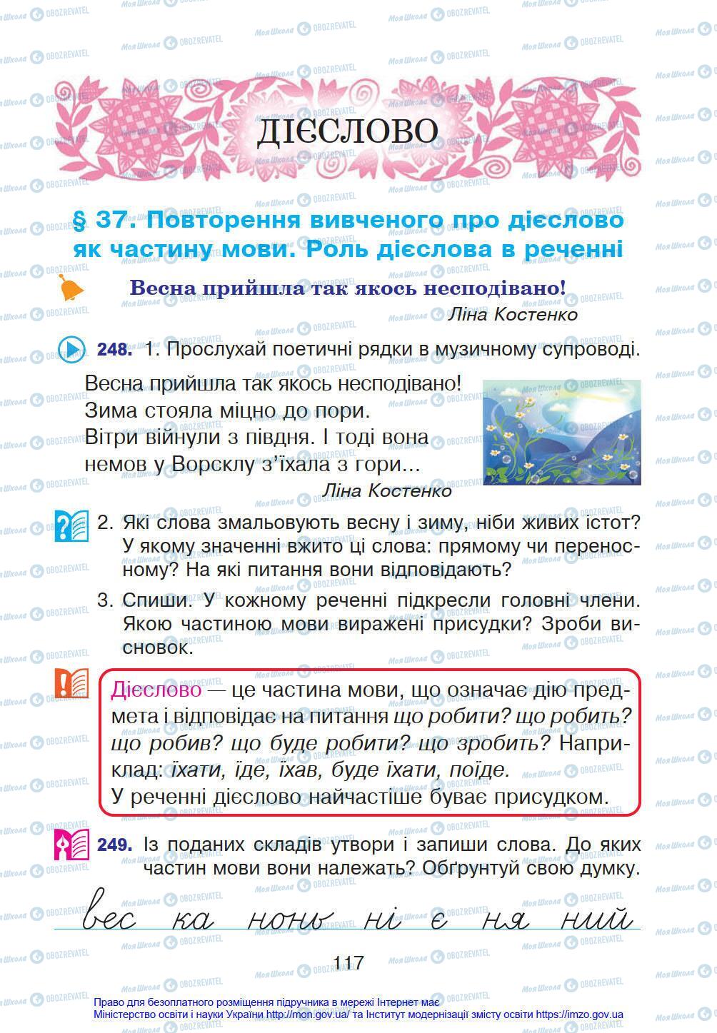 Підручники Українська мова 4 клас сторінка 117