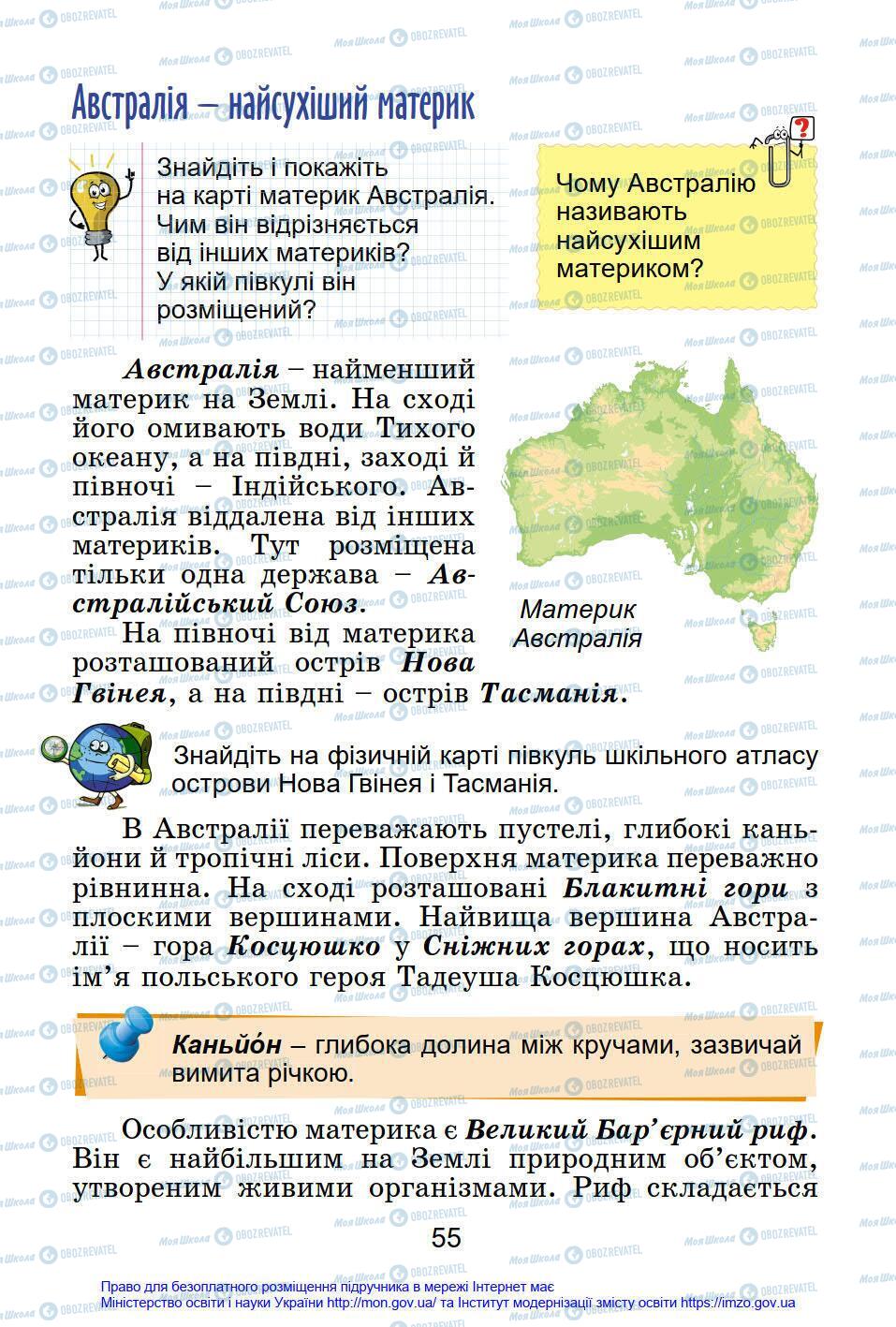 Підручники Я у світі 4 клас сторінка 55