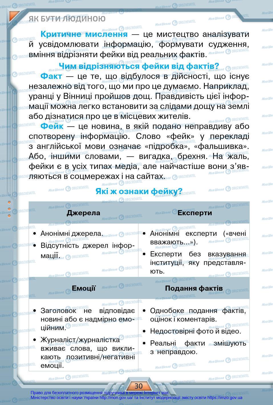 Підручники Я у світі 4 клас сторінка 30