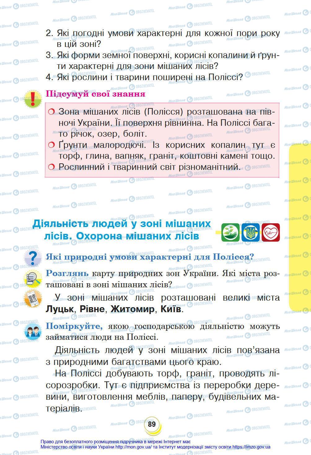 Підручники Я у світі 4 клас сторінка 89