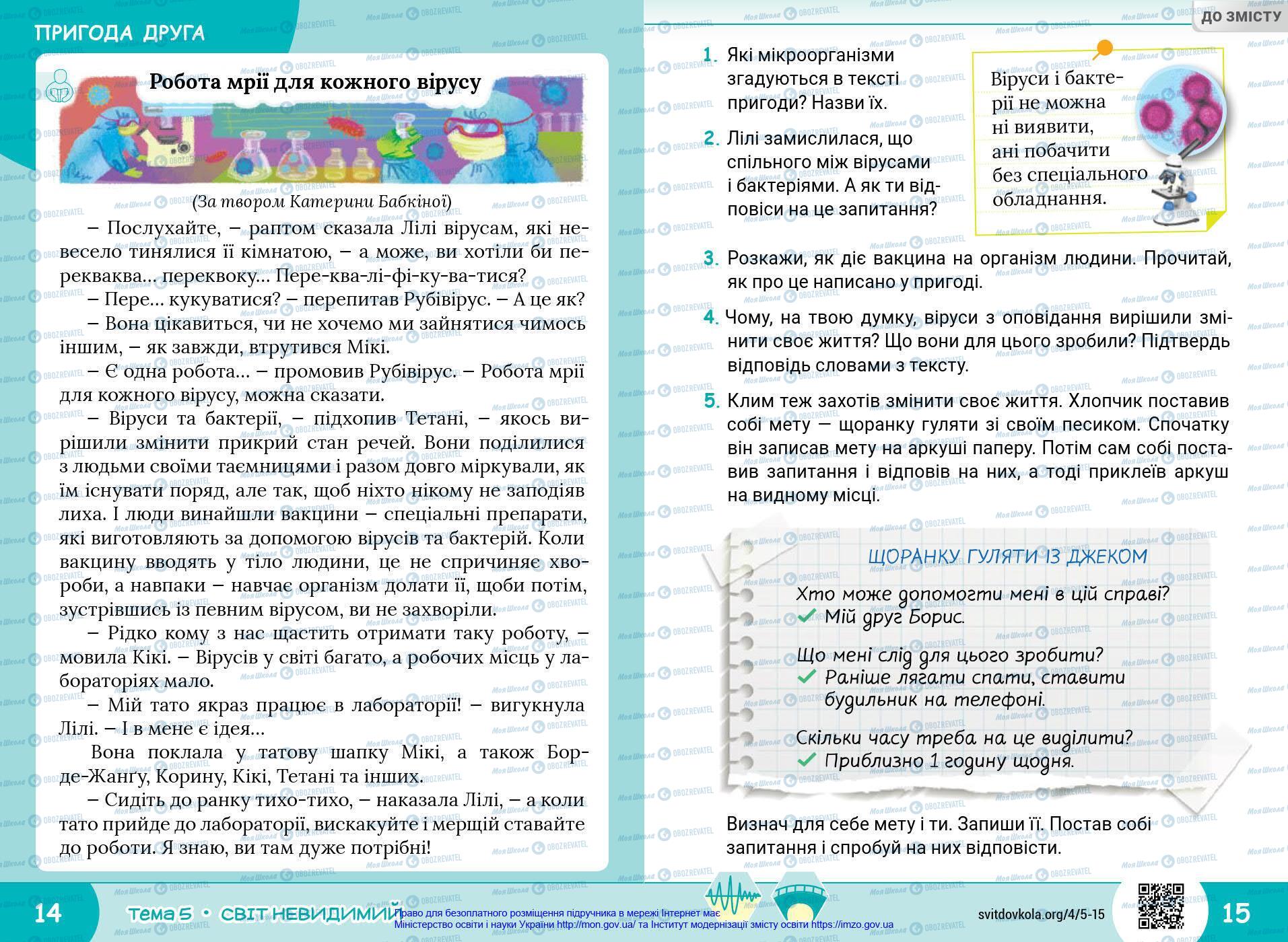 Підручники Я у світі 4 клас сторінка 14-15