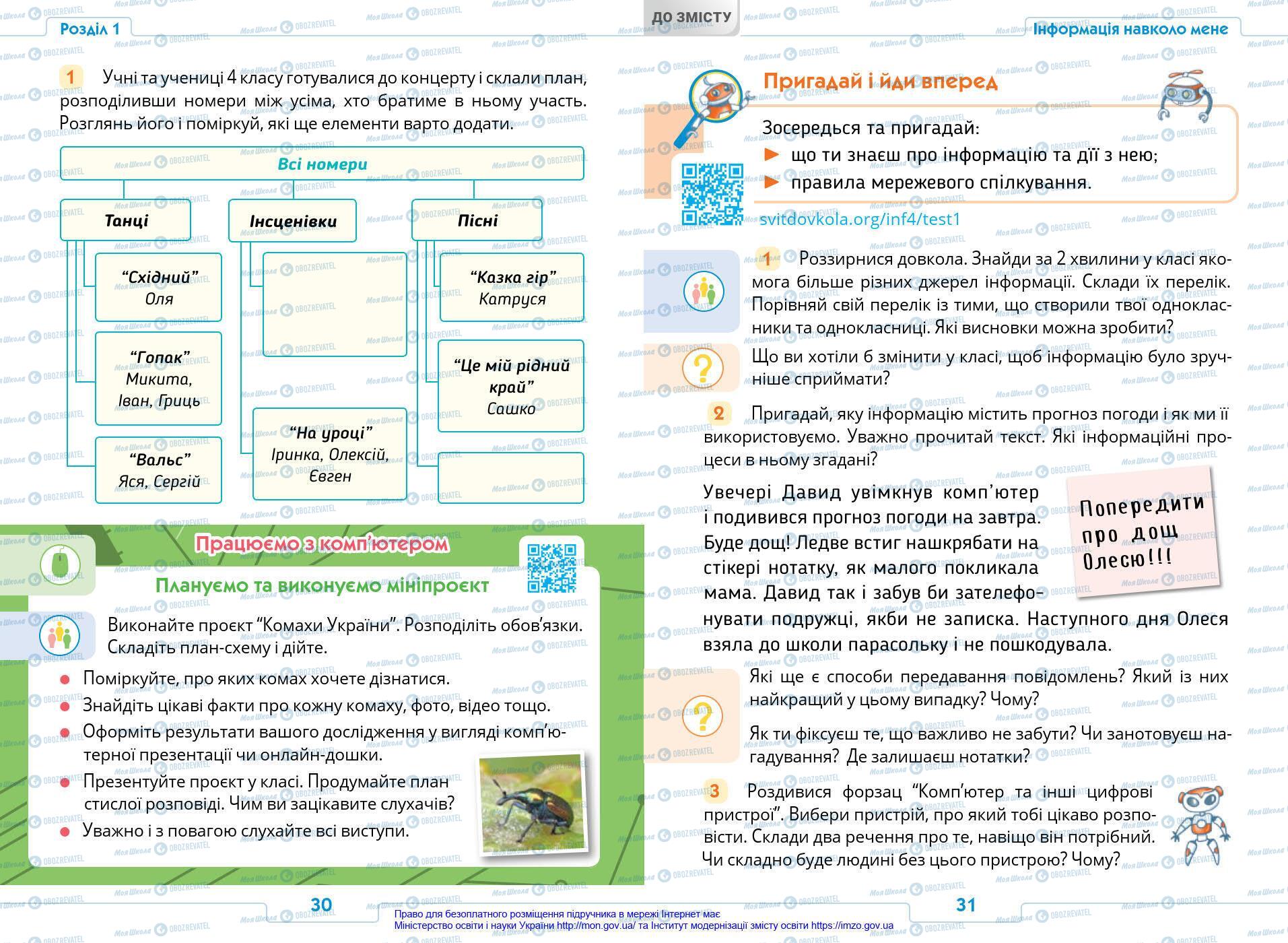 Підручники Інформатика 4 клас сторінка 30-31