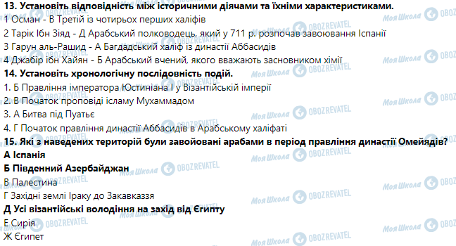 ГДЗ Всесвітня історія 7 клас сторінка Тестові завдання для підготовки до тематичного контролю за розділом І