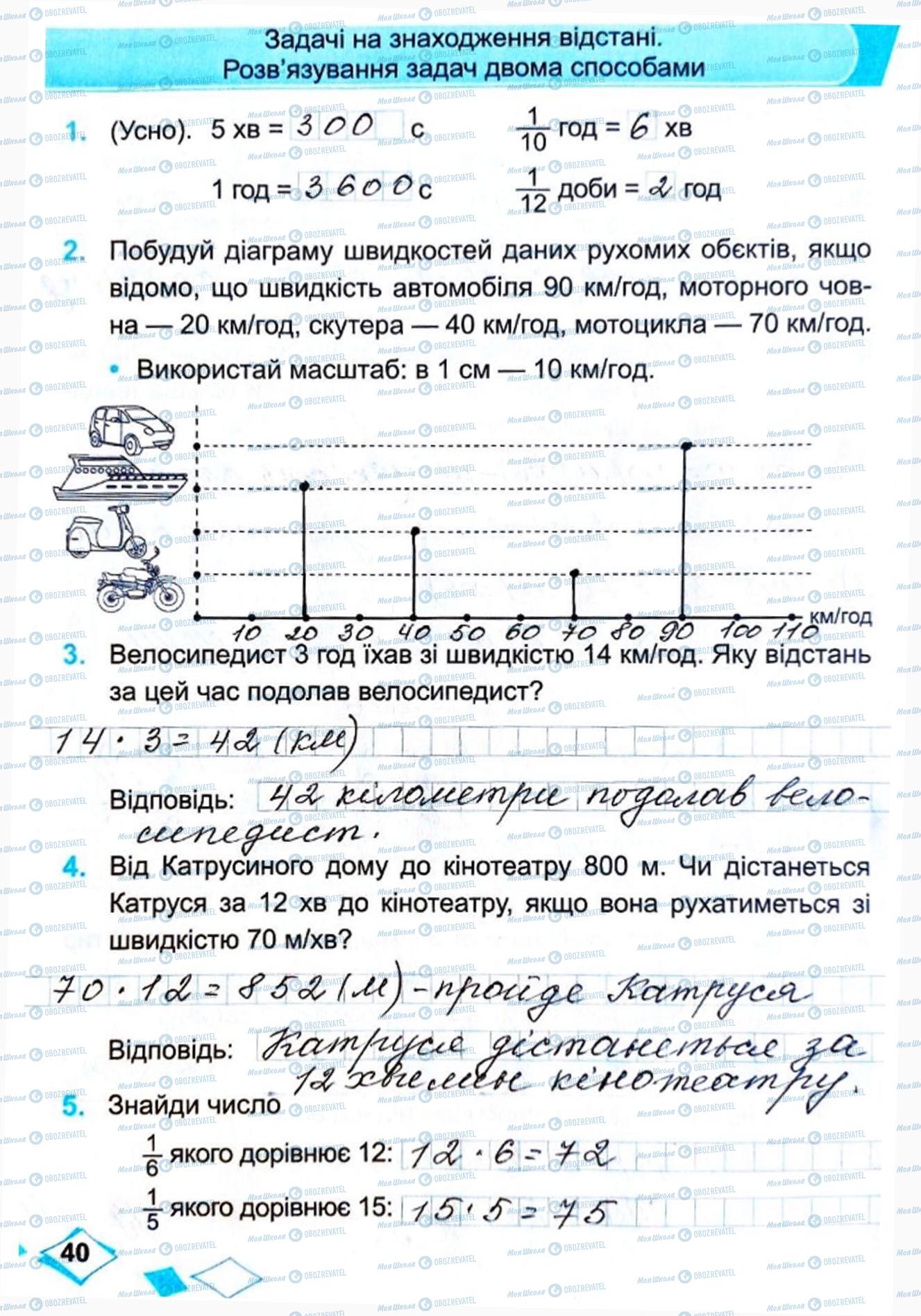 ГДЗ Математика 4 клас сторінка Сторінка 40