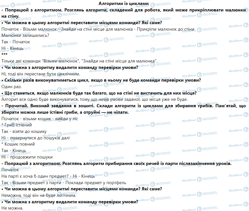 ГДЗ Інформатика 4 клас сторінка Алгоритми із циклами