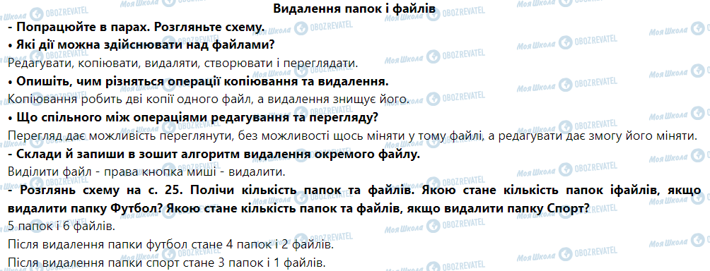 ГДЗ Информатика 4 класс страница Видалення папок і файлів