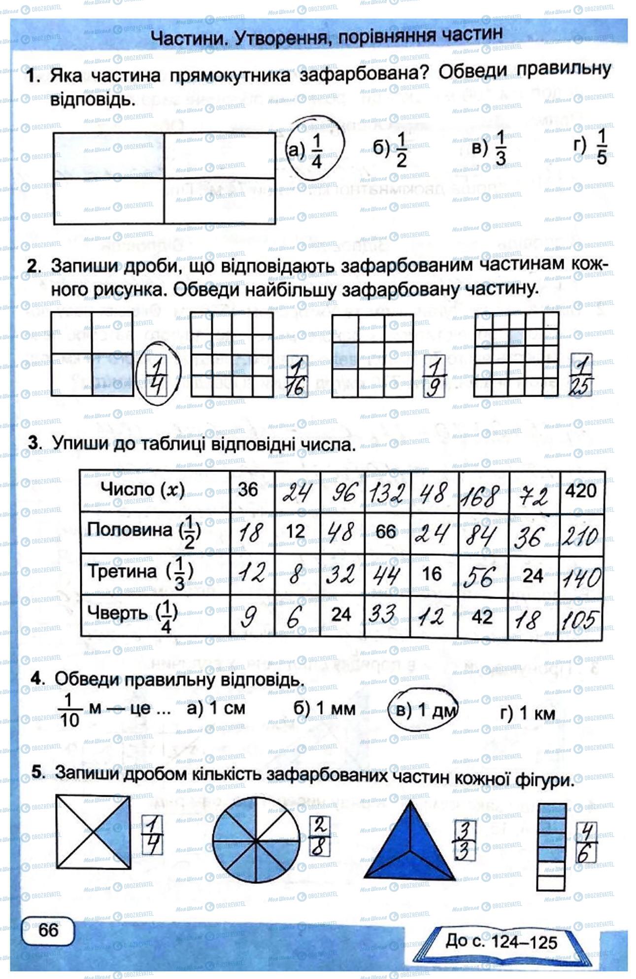 ГДЗ Математика 4 класс страница Сторінка  66