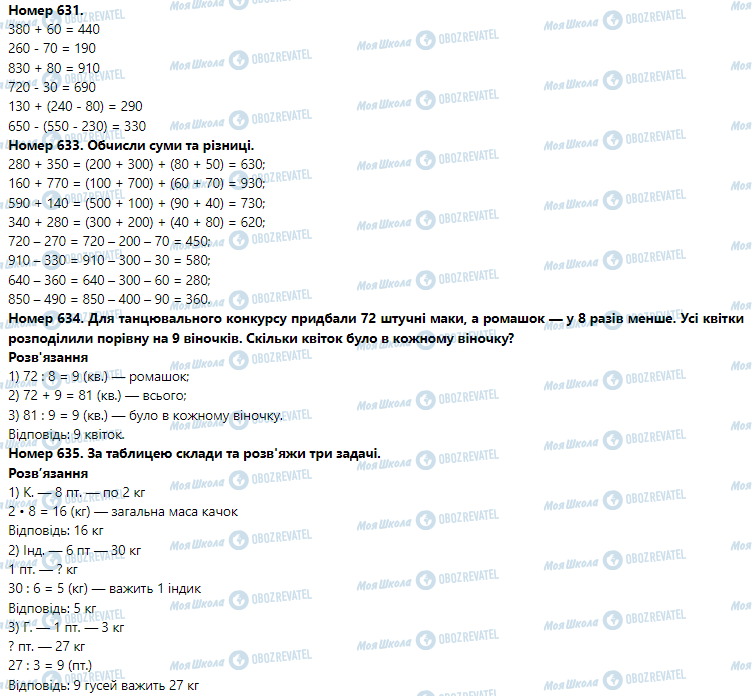 ГДЗ Математика 3 класс страница Номер 631-640