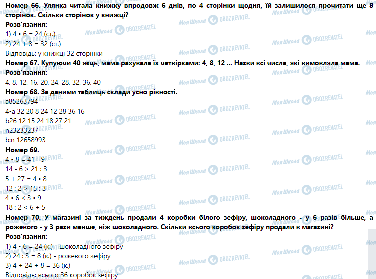 ГДЗ Математика 3 класс страница Номер 61-70