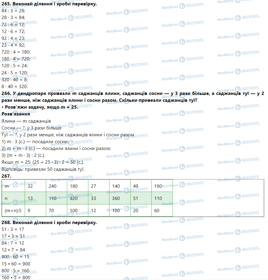ГДЗ Математика 3 клас сторінка Номер 261-270