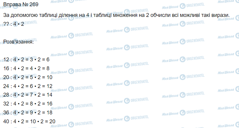 ГДЗ Математика 3 класс страница Вправа 269
