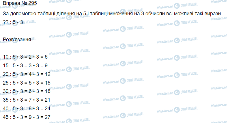 ГДЗ Математика 3 класс страница Вправа 295