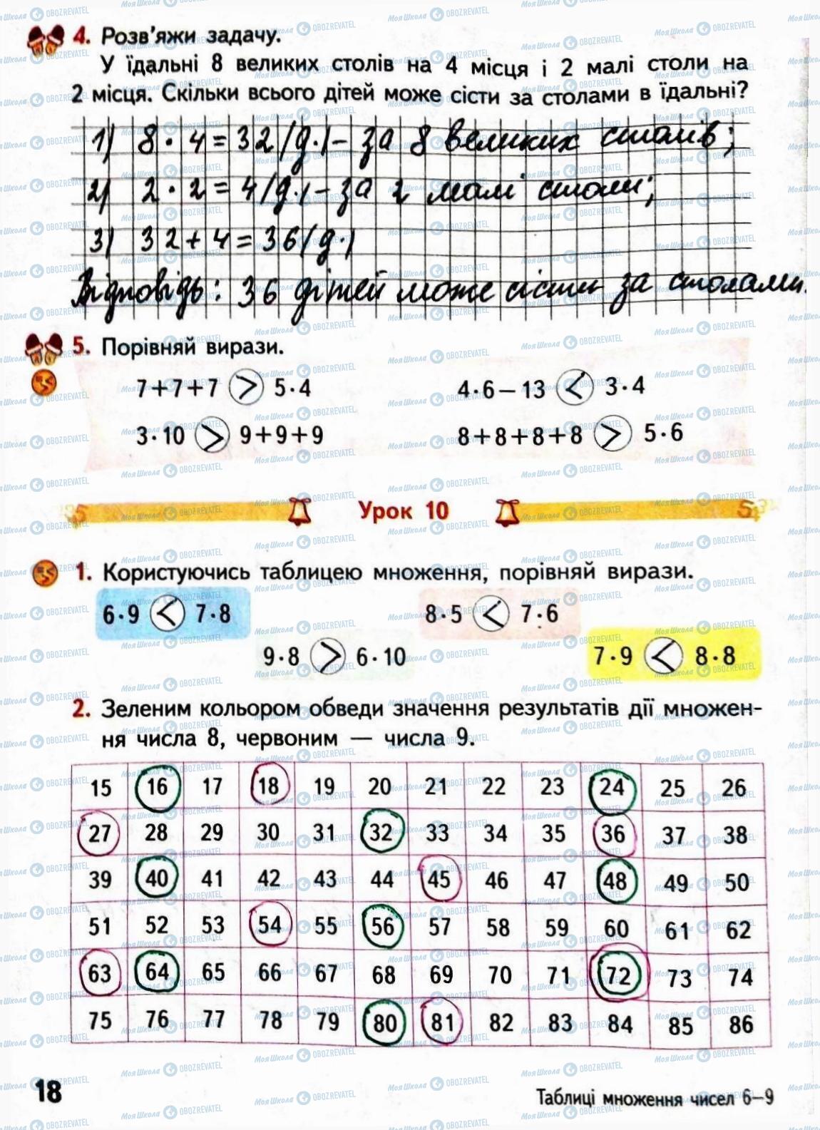 ГДЗ Математика 3 класс страница Сторінка  18