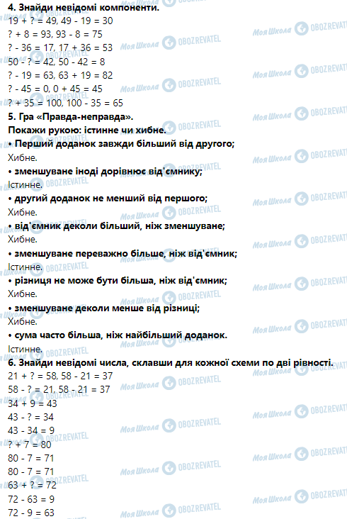 ГДЗ Математика 3 класс страница Урок 25. Знаходження невідомих компонентів дій першого ступеня: доданка, зменшуваного, від’ємника