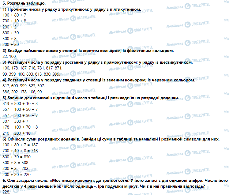 ГДЗ Математика 3 клас сторінка Урок 51. Закріплення вмінь порівнювати числа