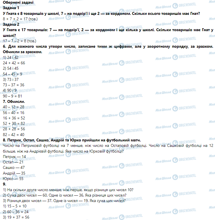 ГДЗ Математика 3 клас сторінка Урок 7. Задачі на різницеве порівняння. Складання оберненої задачі. Дослідження задачі