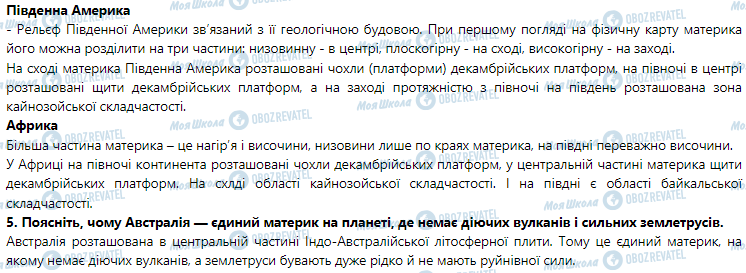 ГДЗ География 7 класс страница § 26. Тектонічна будова, рельєф і корисні копалини Австралії