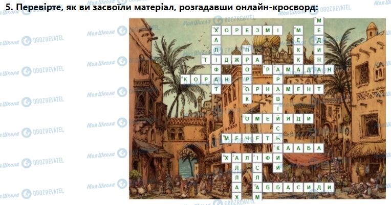 ГДЗ Всесвітня історія 7 клас сторінка § 6. Виникнення ісламу та Арабський халіфат