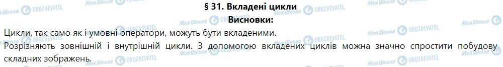 ГДЗ Інформатика 7 клас сторінка § 31. Вкладені цикли