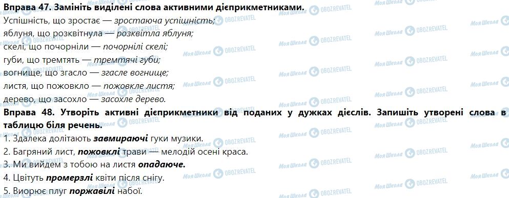 ГДЗ Українська мова 7 клас сторінка Правопис активних дієприкметників