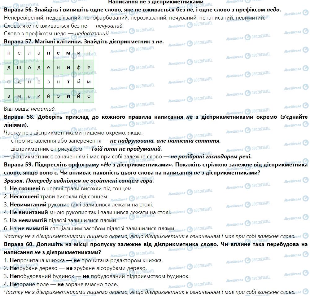 ГДЗ Укр мова 7 класс страница Написання не з дієприкметниками