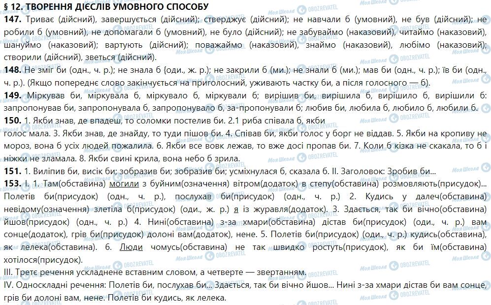 ГДЗ Укр мова 7 класс страница 12. Творення дієслів умовного способу