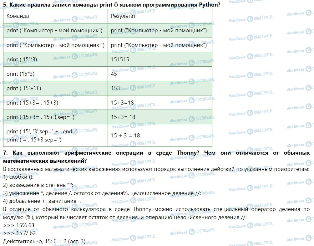 ГДЗ Інформатика 7 клас сторінка 7. Мова програмування. Середовище програмування