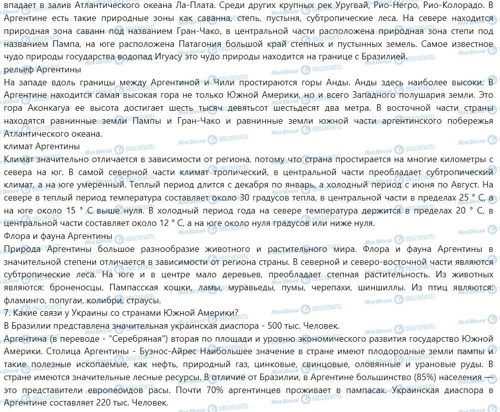 ГДЗ Географія 7 клас сторінка § 24. Население и государства Южной Америки