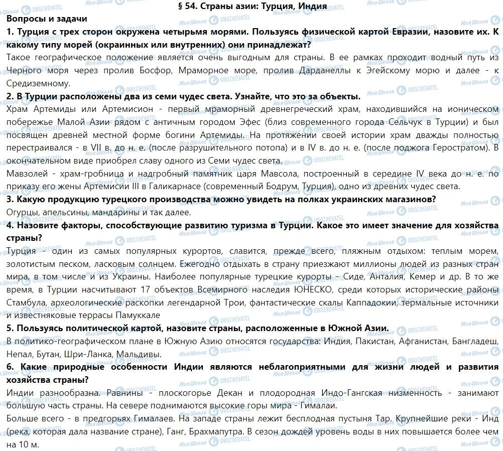 ГДЗ География 7 класс страница Тематический контроль