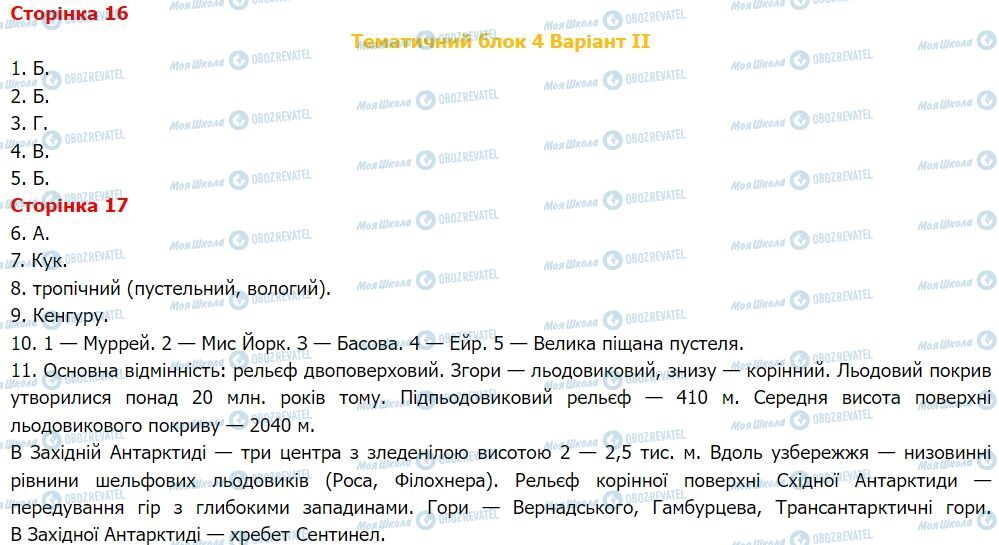 ГДЗ Географія 7 клас сторінка Тематичний блок 4