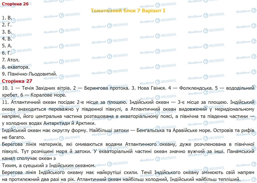 ГДЗ География 7 класс страница Тематичний блок 7