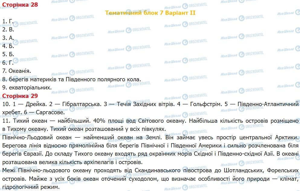 ГДЗ География 7 класс страница Тематичний блок 7