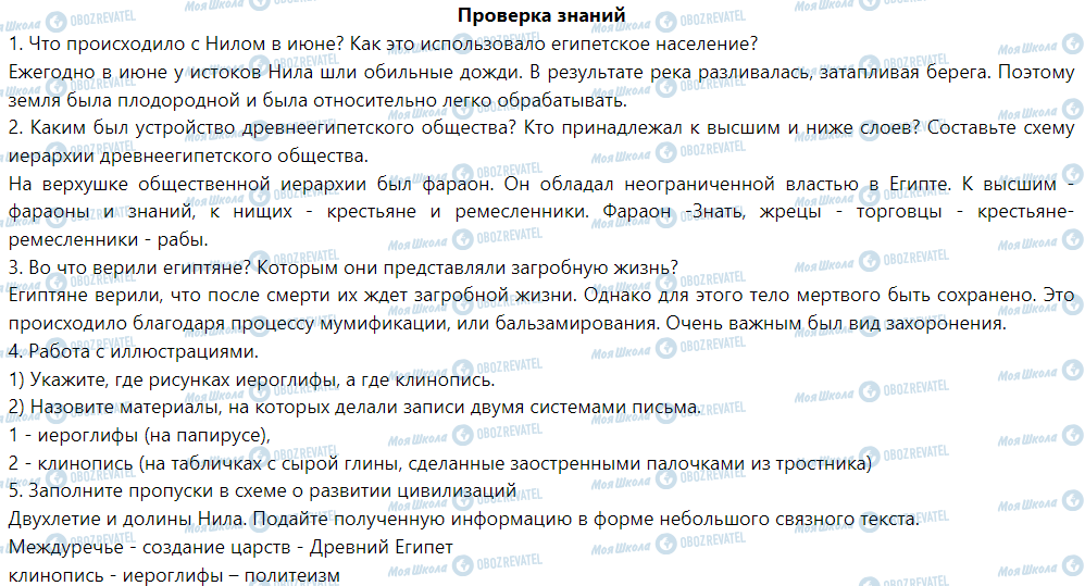 ГДЗ Історія 6 клас сторінка § 23. Пирамиды