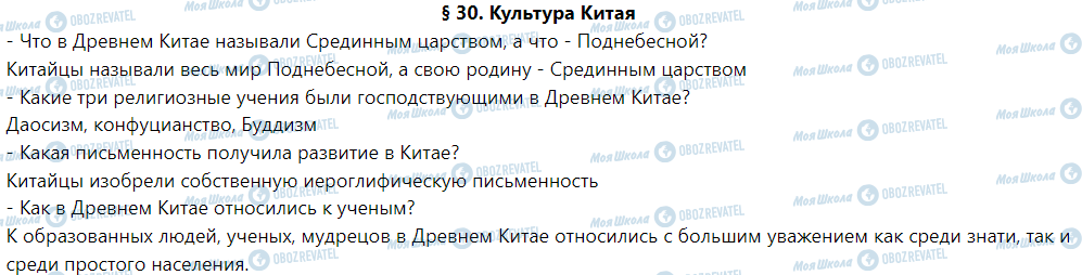 ГДЗ История 6 класс страница § 30. Культура Китая