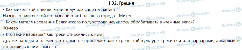 ГДЗ Історія 6 клас сторінка § 32. Греция