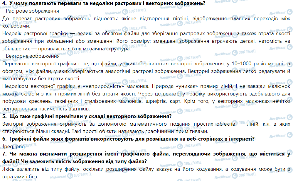 ГДЗ Информатика 6 класс страница 1. Поняття комп’ютерної графіки