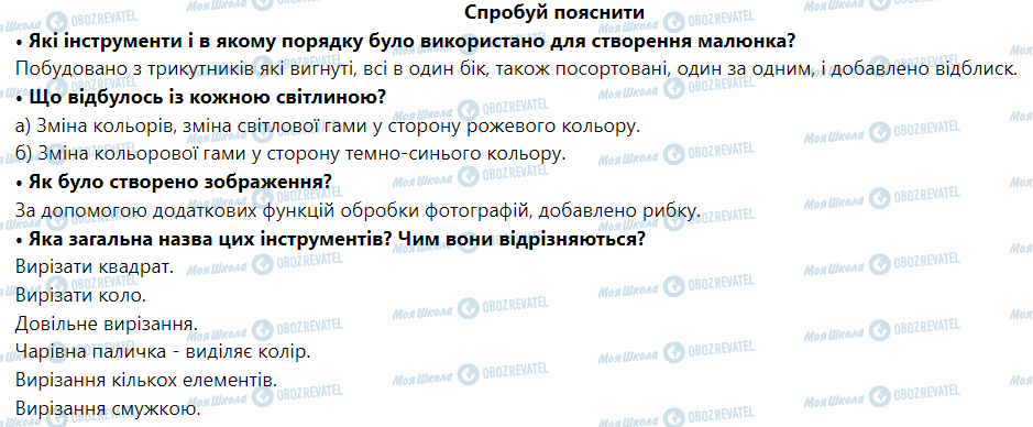 ГДЗ Інформатика 6 клас сторінка Спробуй пояснити