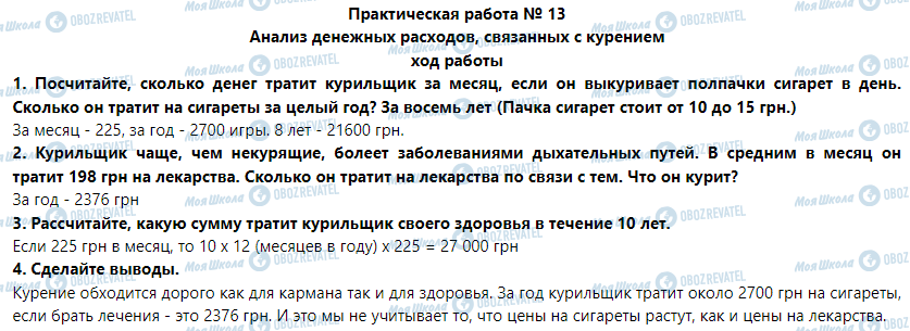 ГДЗ Основы здоровья 6 класс страница Практическая работа  13