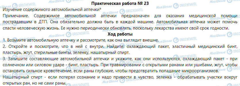 ГДЗ Основы здоровья 6 класс страница Практическая работа  23