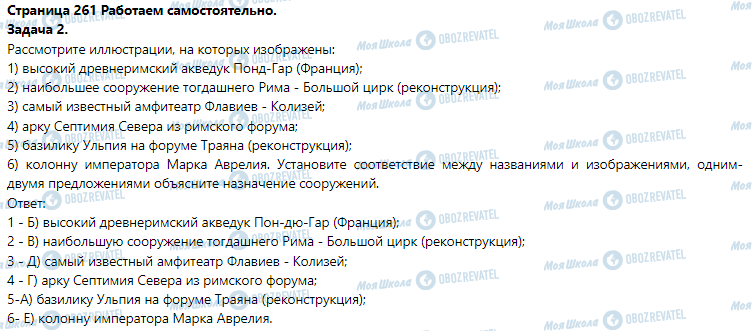 ГДЗ Історія 6 клас сторінка § 53. Культура Древнего Рима. (Практическое занятие 12)