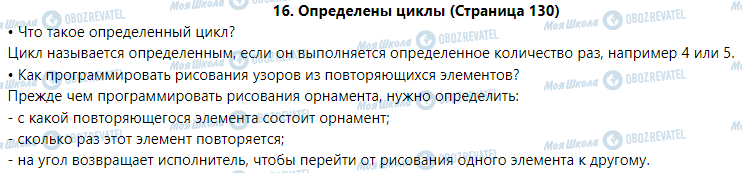 ГДЗ Інформатика 5 клас сторінка 16. Определены циклы