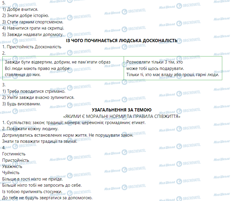 ГДЗ Етика 5 клас сторінка Тема 3