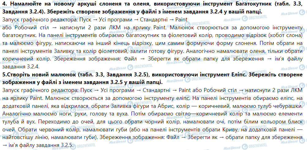 ГДЗ Інформатика 5 клас сторінка Параграф 3.2