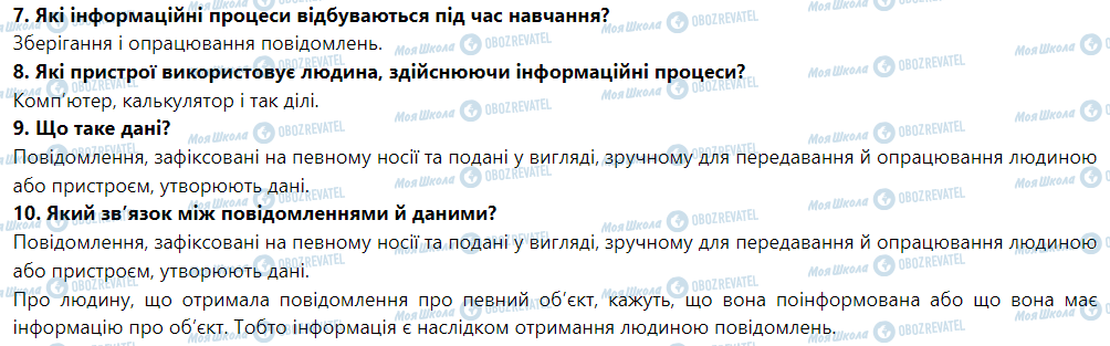 ГДЗ Інформатика 5 клас сторінка Дайте відповіді на запитання