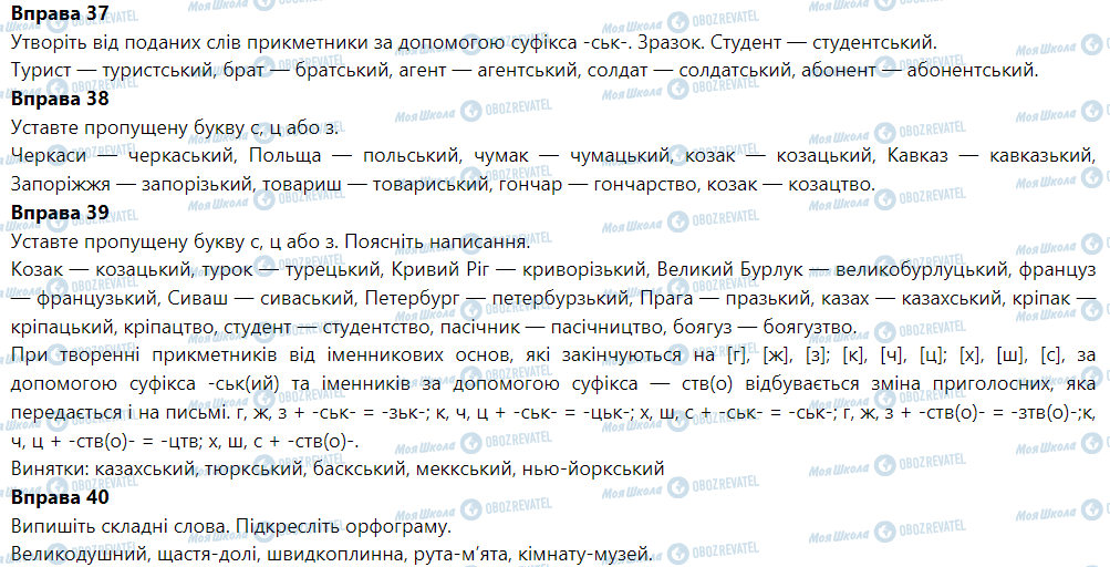 ГДЗ Українська мова 6 клас сторінка Вправа 31-40