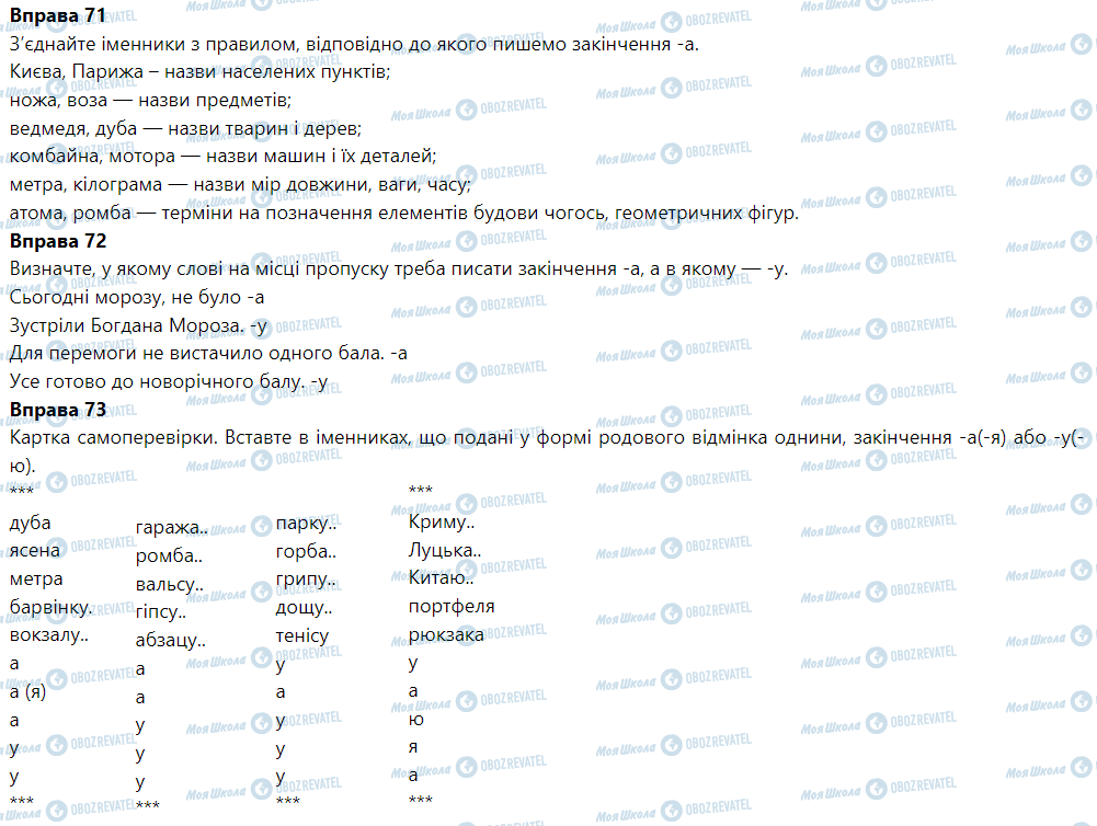 ГДЗ Укр мова 6 класс страница Вправа 71-80