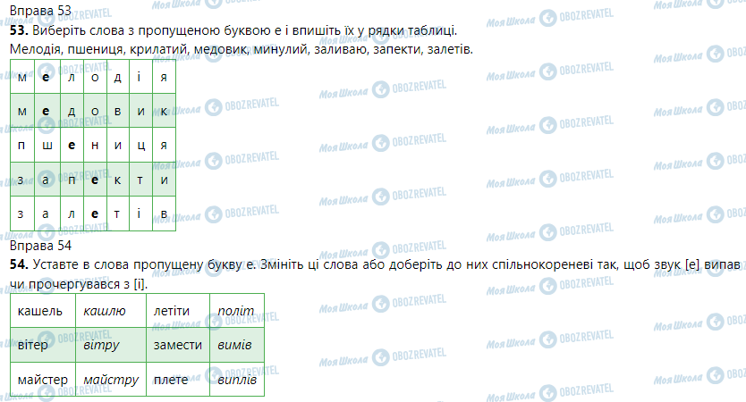 ГДЗ Укр мова 5 класс страница Вправа 44-54