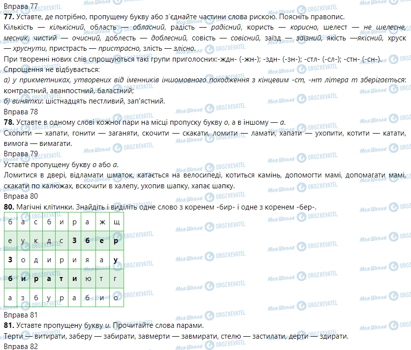 ГДЗ Українська мова 5 клас сторінка Вправа 77-87